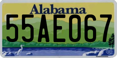 AL license plate 55AE067