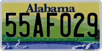 AL license plate 55AF029