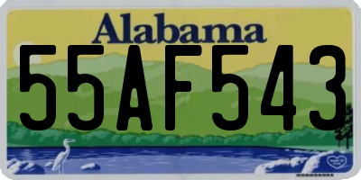 AL license plate 55AF543