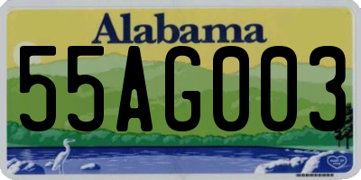 AL license plate 55AG003
