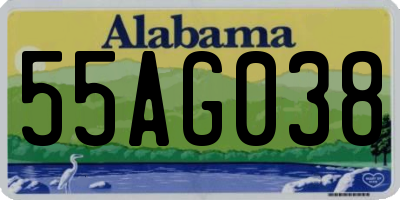 AL license plate 55AG038