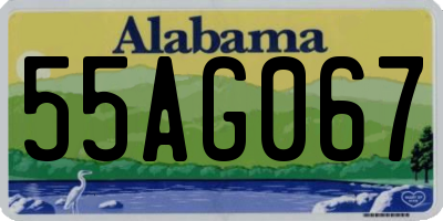 AL license plate 55AG067