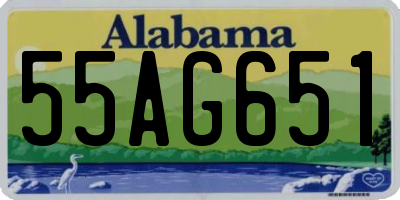 AL license plate 55AG651