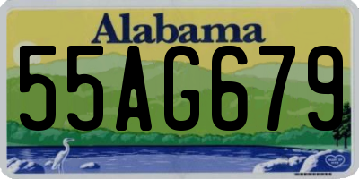 AL license plate 55AG679