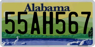 AL license plate 55AH567