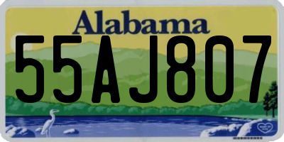 AL license plate 55AJ807