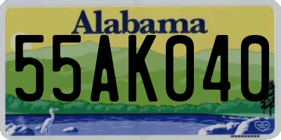 AL license plate 55AK040