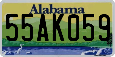 AL license plate 55AK059
