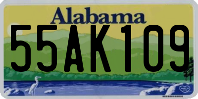 AL license plate 55AK109