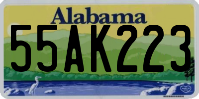AL license plate 55AK223