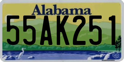 AL license plate 55AK251