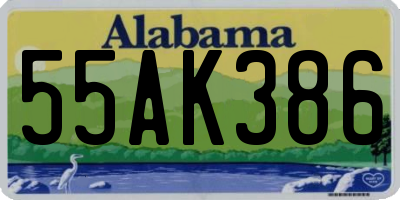 AL license plate 55AK386