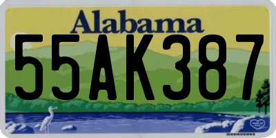 AL license plate 55AK387