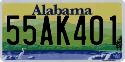 AL license plate 55AK401