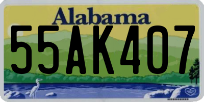 AL license plate 55AK407