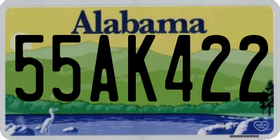 AL license plate 55AK422
