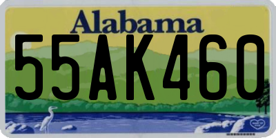 AL license plate 55AK460