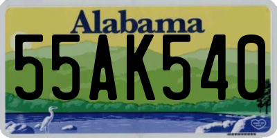 AL license plate 55AK540