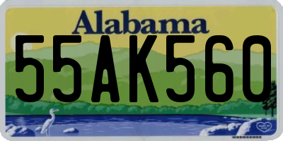 AL license plate 55AK560