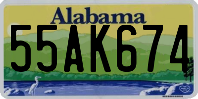 AL license plate 55AK674