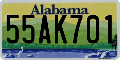 AL license plate 55AK701