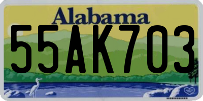 AL license plate 55AK703