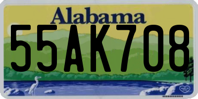 AL license plate 55AK708