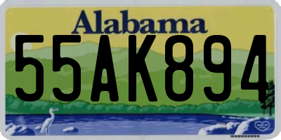 AL license plate 55AK894