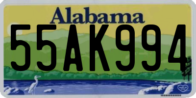 AL license plate 55AK994