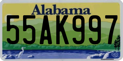 AL license plate 55AK997