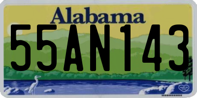 AL license plate 55AN143
