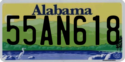 AL license plate 55AN618