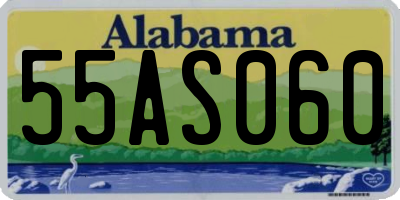 AL license plate 55AS060