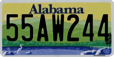 AL license plate 55AW244