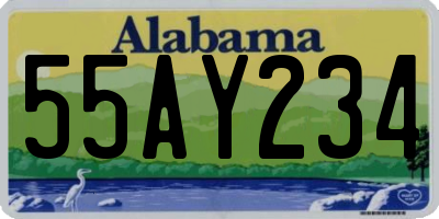 AL license plate 55AY234