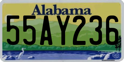 AL license plate 55AY236