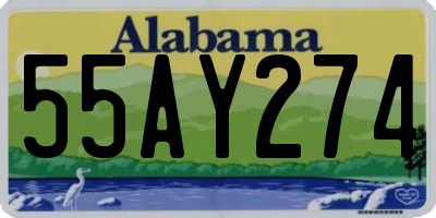 AL license plate 55AY274