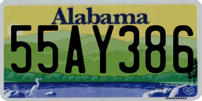 AL license plate 55AY386