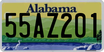 AL license plate 55AZ201