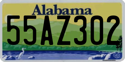 AL license plate 55AZ302