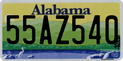 AL license plate 55AZ540