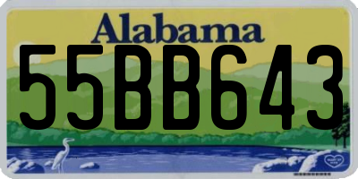 AL license plate 55BB643