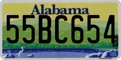 AL license plate 55BC654