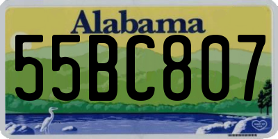 AL license plate 55BC807