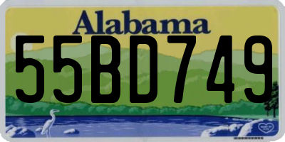 AL license plate 55BD749