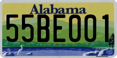 AL license plate 55BE001