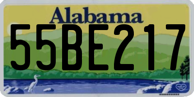 AL license plate 55BE217