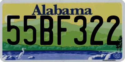 AL license plate 55BF322