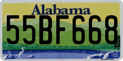 AL license plate 55BF668