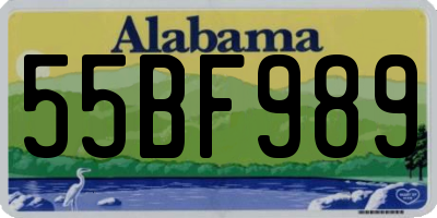 AL license plate 55BF989